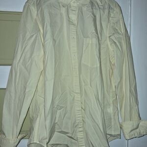 GAP Pale Yellow Striped Lightweight Shirt Jacket